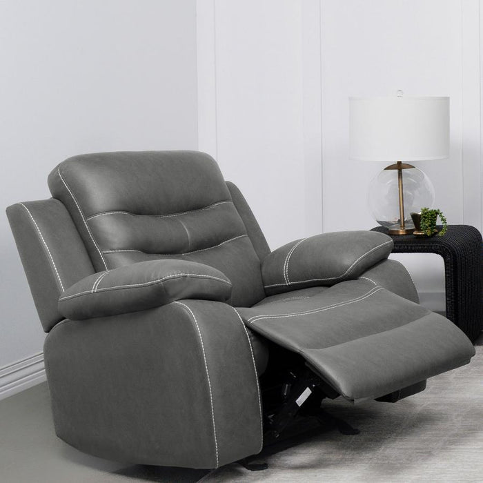 Nova - Upholstered Glider Recliner Chair - Dark Grey