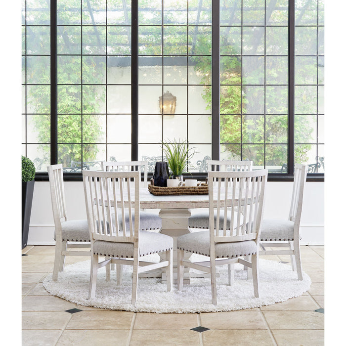 Condesa - White Round Dining Table - Distressed White Finish