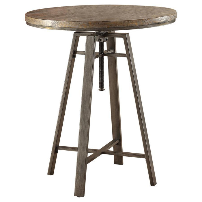 Bartlett - Adjustable Swivel Bar Table - Brushed Nutmeg