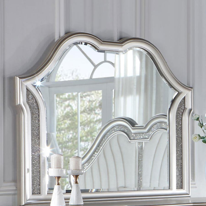 Evangeline - Camel Top Dresser Mirror Silver Oak