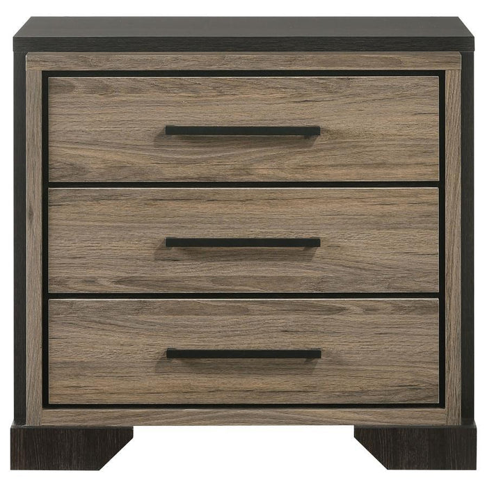 Baker - 3-Drawer Nightstand - Brown And Light Taupe