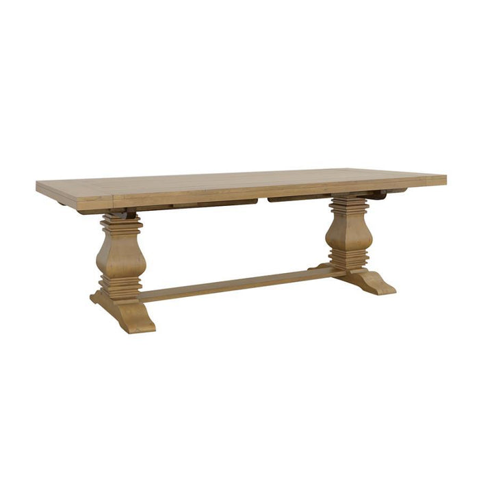 Florence - Double Pedestal Dining Table - Rustic Smoke