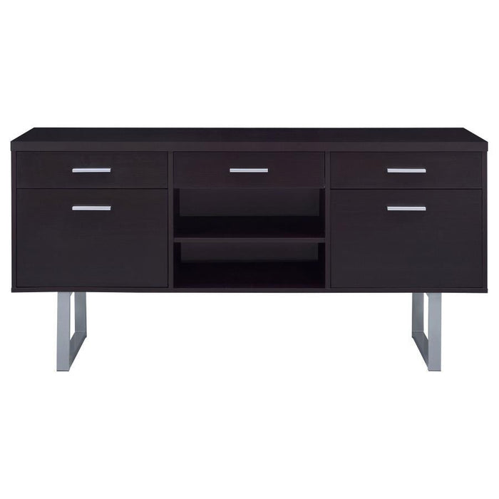 Lawtey - 5-Drawer Credenza With Adjustable Shelf - Cappuccino