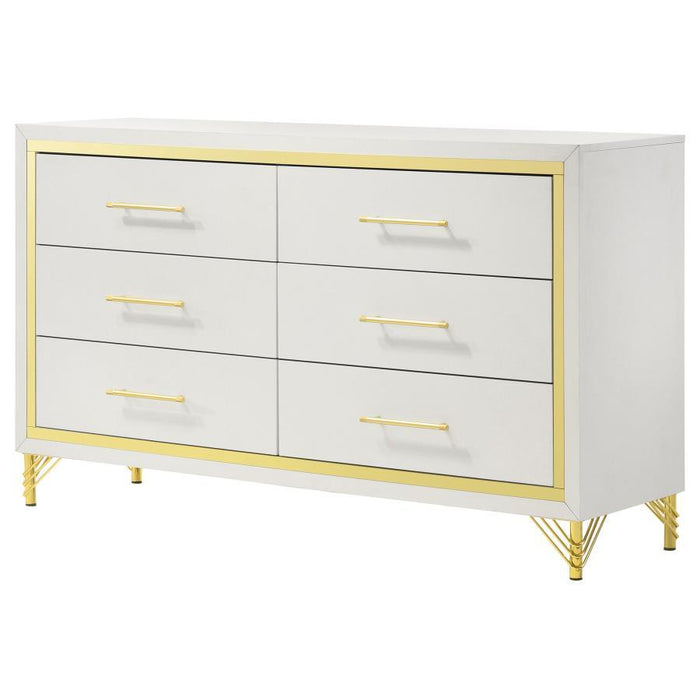 Lucia - 6-Drawer Bedroom Dresser - White