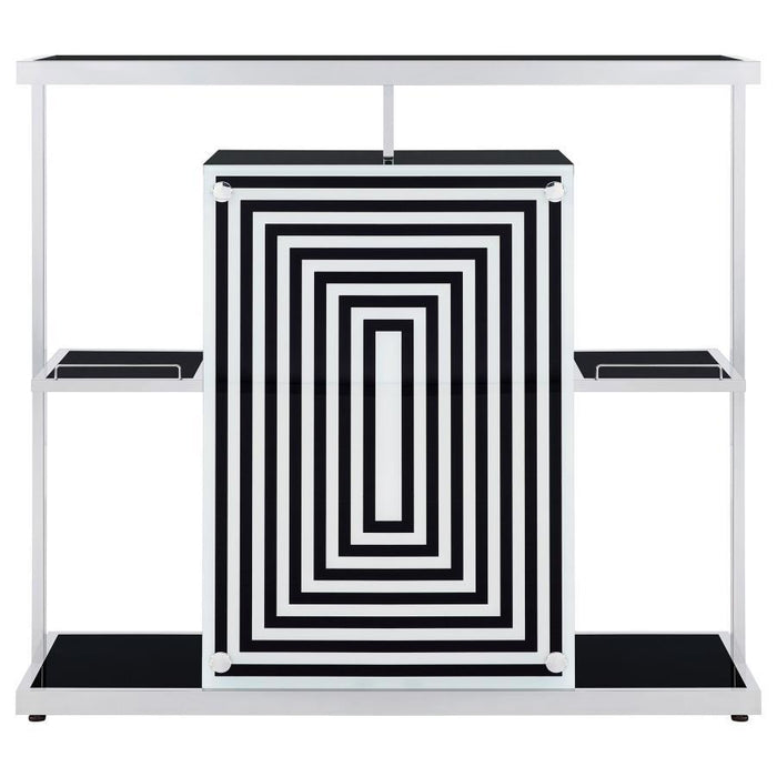 Zinnia - 2-Tier Bar Unit - Glossy Black And White