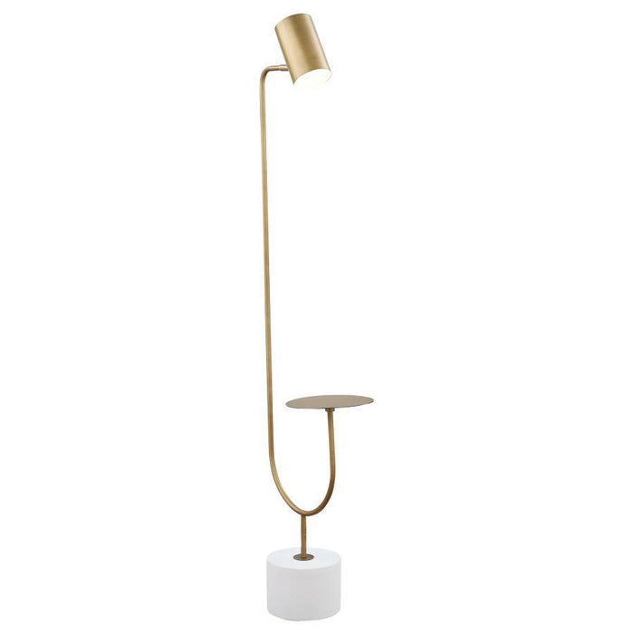 Jodie - Round Base Floor Lamp - Antique Brass And Gray