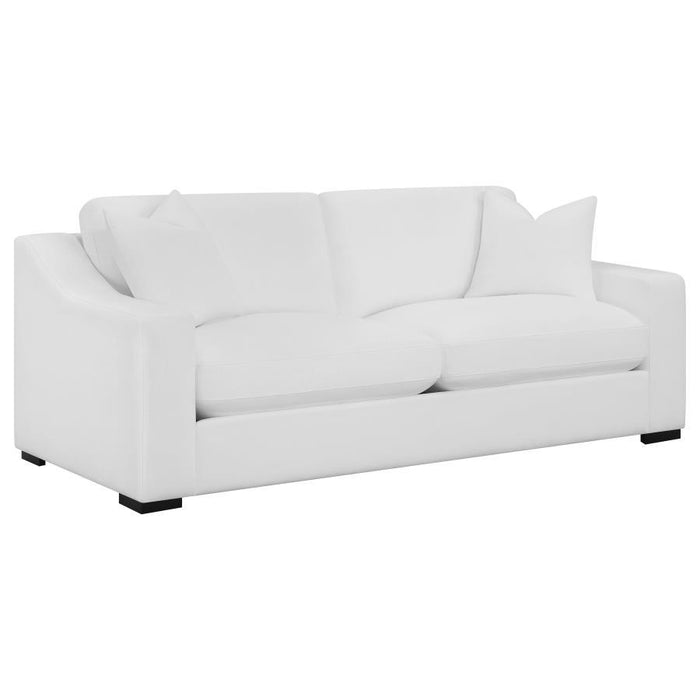 Ashlyn - Upholstered Sloped Arms Sofa - White