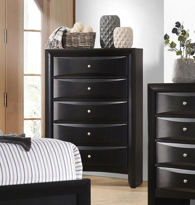 Briana - Rectangular 5-Drawer Chest - Black