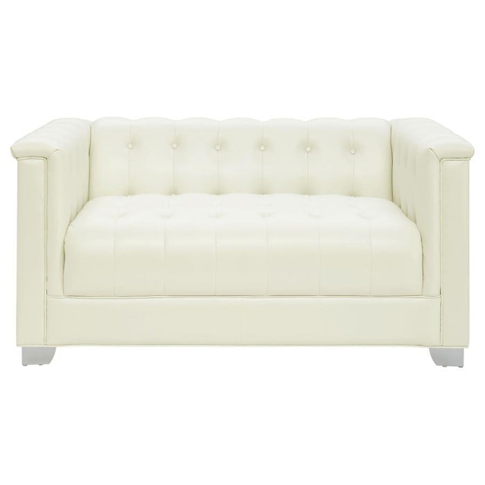 Chaviano - Tufted Upholstered Loveseat - Pearl White