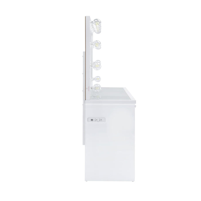 Ariana - Complete Vanity With Lightbulbs - Glossy White