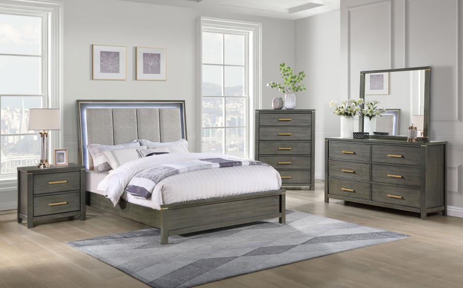 Kieran - 6-Drawer Bedroom Dresser - Gray