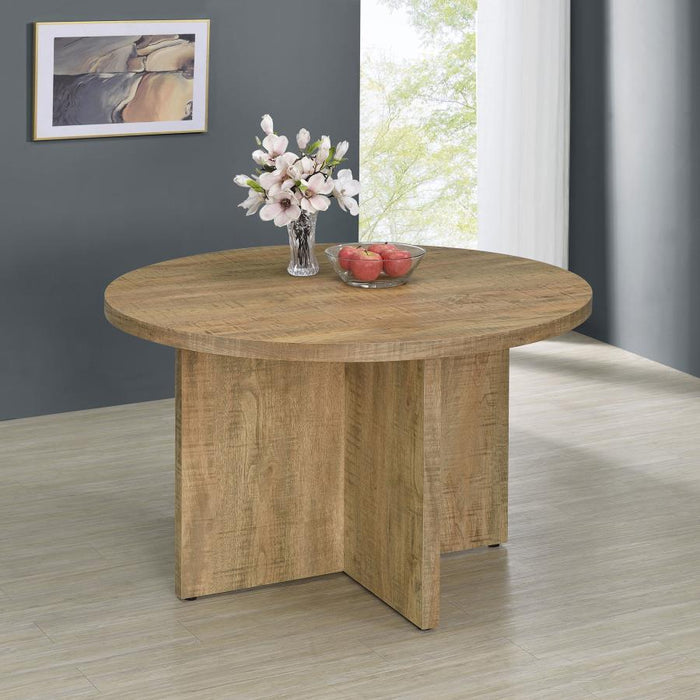 Jamestown - Round Engineered Wood Dining Table With Decorative Laminate - Mango Brown