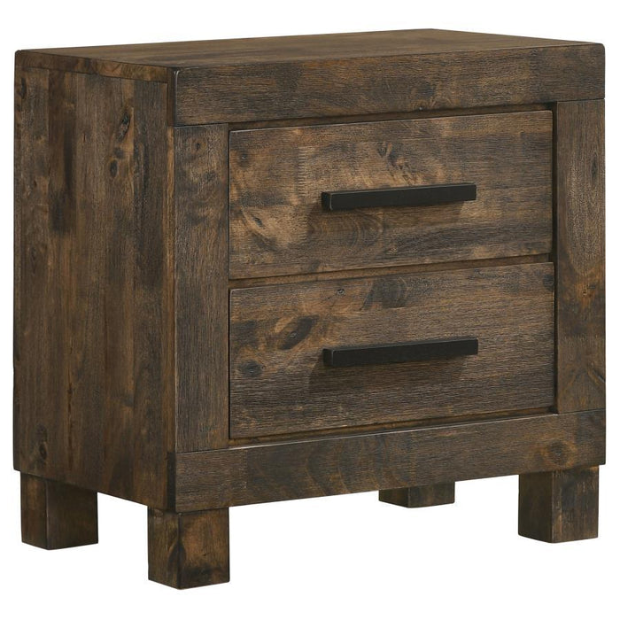 Woodmont - 2-Drawer NightStand - Rustic Golden Brown