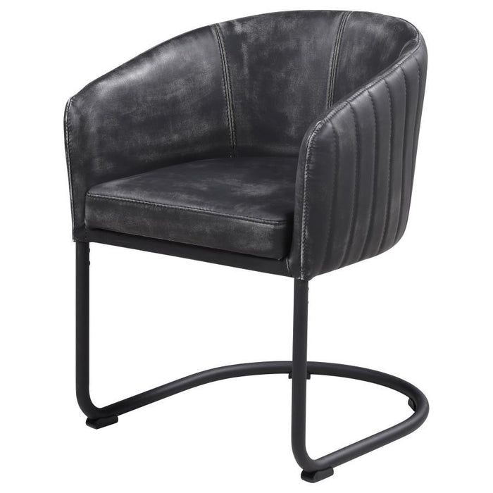 Banner - Upholstered Dining Chair - Anthracite And Matte Black