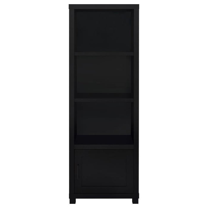 Jupiter - 3-Shelf Media Tower Bookcase With Storage Cabinet - Black