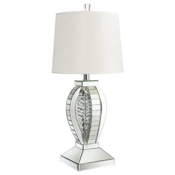 Klein - Table Lamp With Drum Shade - White And Mirror