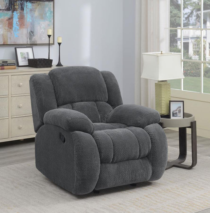 Weissman - Upholstered Glider Recliner - Charcoal