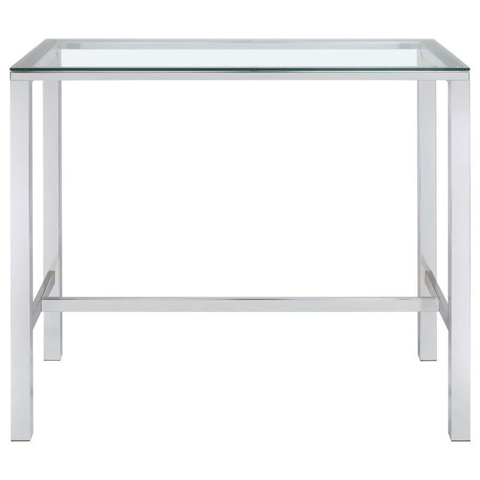 Tolbert - Bar Table With Glass Top - Chrome