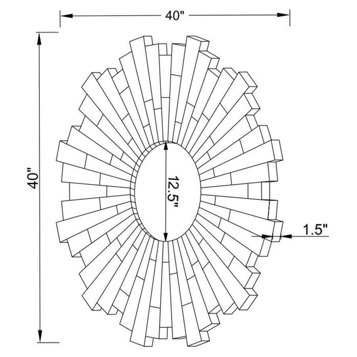 Danika - Sunburst Circular Mirror - Silver