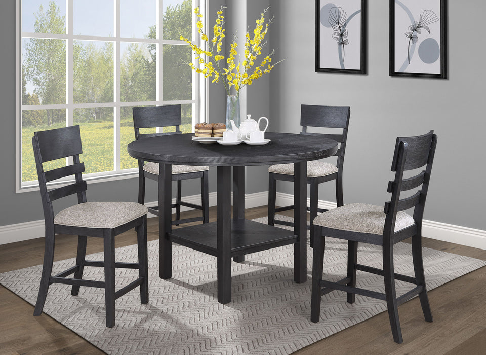 Guthrie - Counter Height Round Table With Lazysusan - Charcoal